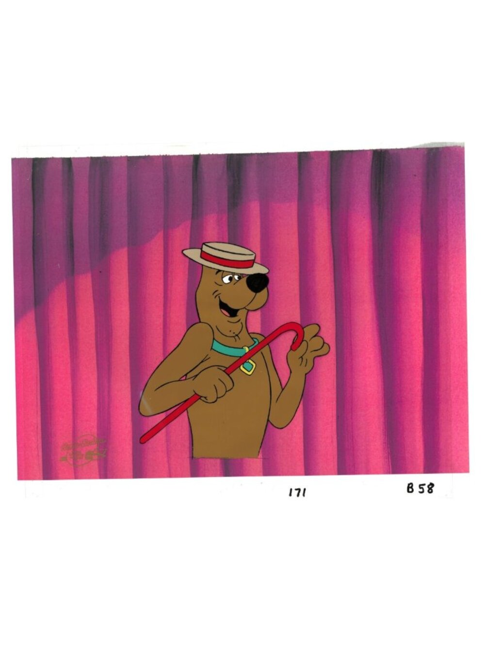 Scooby Doo Cel 13 Ghost Hanna Barbera Production 1985 Showman Ragtime Art